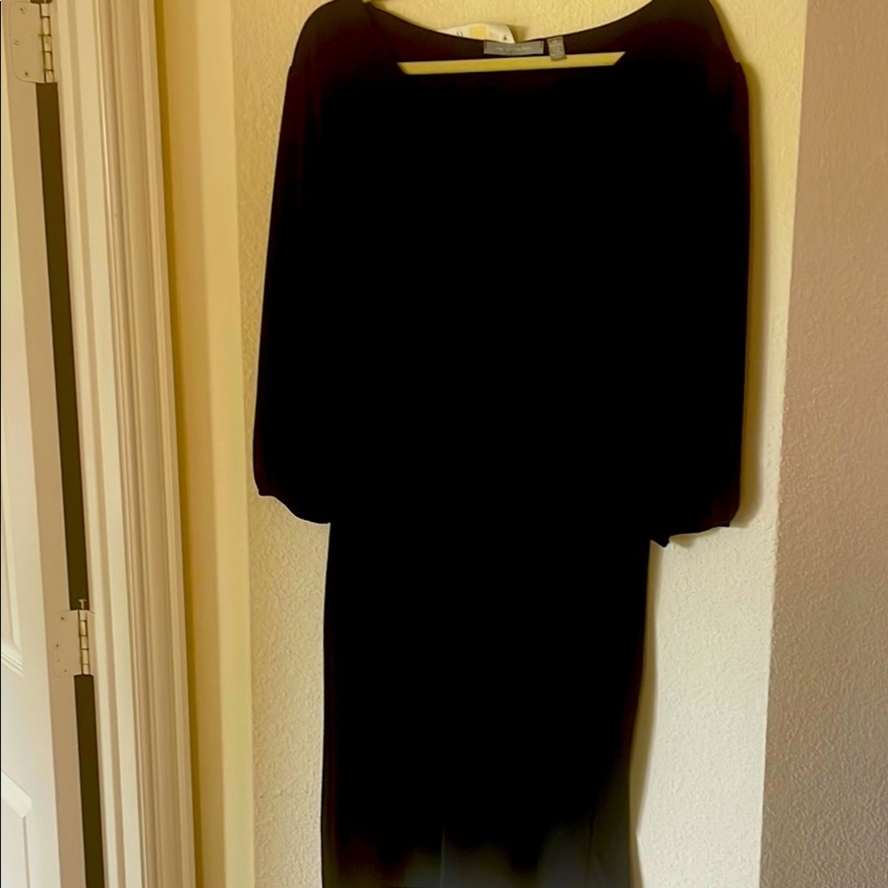 NY Collection Black Sheath Dress with Bishop Sleeves